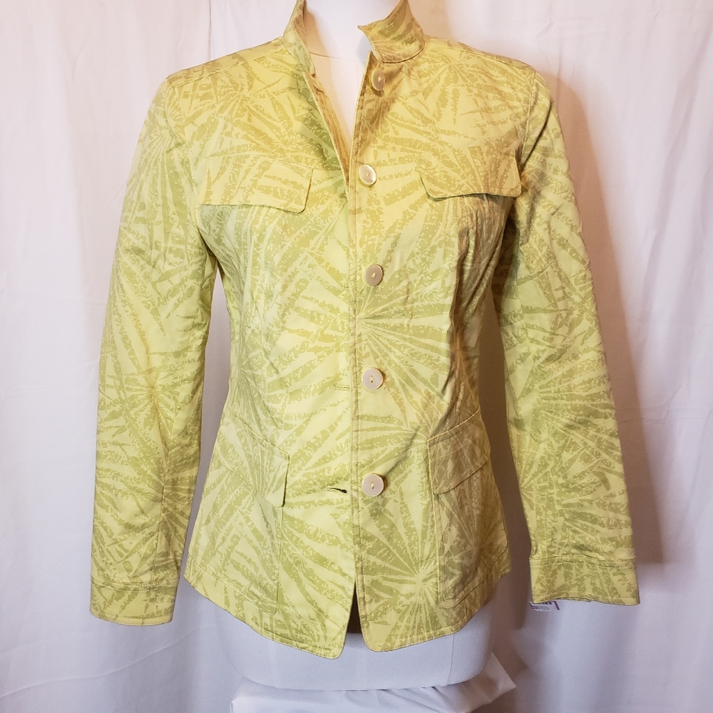 Lafayette 148 Chartreuse colored blazer. S…